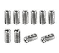 PATIKIL Inserti Filettati Adattatori Riduzione Dado, 10pz M6*1 Maschio a M3*0,5 Femmina Riparazione Inserto Dado Vite Inserto Filettato Autofilettante Acciaio Inossidabile 12mm