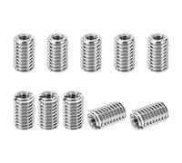 PATIKIL Inserti Filettati Adattatori Riduzione Dado, 10pz M6*1 Maschio a M3*0,5 Femmina Riparazione Inserto Dado Vite Inserto Filettato Autofilettante Acciaio Inossidabile 10mm