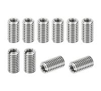 PATIKIL Inserti Filettati Adattatori Riduzione Dado, 10pz M8*1,25 Maschio a M5*0,8 Femmina Riparazione Inserto Dado Vite Inserto Filettato Autofilettante Acciaio Inossidabile 15mm