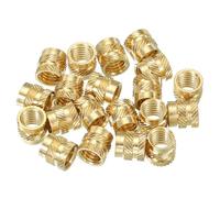 PATIKIL Inserti Filettati M8 M8x10x10mm, 20 Pcs Inserti Femmina In Ottone Per Termosaldatura Dadi Filettati Metrici A Zigrinatura Per Componenti In Plastica E Stampa 3D, Colore Oro