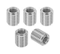 PATIKIL Inserto Filettato Autofilettante, 5Pz M12 x 1.75 Maschio a M8 x 1.25 Femmina Inserti Filettati 316 Acciaio Inossidabile Adattatore Dadi Inserimento per Riparazioni Vite 15mm