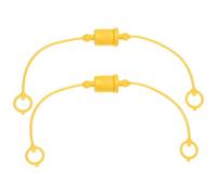 PATIKIL ISO-A 3/8" Tappo Antipolvere Maschio Accoppiatore Idraulico e Copertura Femmina per Spina, 2 Set Raccordi Rapidi Idraulici Anello Ritenzione Mantiene Tappo Collegato Tubo, Giallo