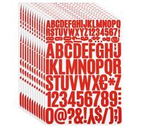 PATIKIL Kit Adesivi Vinile Lettere e Numeri, 1224pz 12 Fogli Adesivi Autoadesivi per Cartello Posta Indirizzo Fai da Te Artigianato Carta (Rosso)