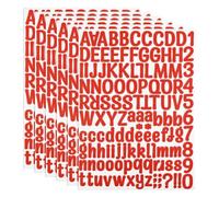 PATIKIL Kit Adesivi Vinile Lettere e Numeri, 756pz 6 Fogli Adesivi Autoadesivi per Cartello Cassette Postali Indirizzo Fai da Te Artigianato Carta (Rosso)