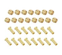 PATIKIL Kit Assortimento per Raccordi a Compressione Tubo da 7mm OD, 15 Set di Ferrule e Inserti in Ottone per Tubi Acqua, Olio Aria