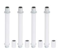 PATIKIL Kit Asta Lampada a Tubo Dritto 4 Set M10 Acciaio al Carbonio 100mm Lunghezza Asta Filettata a Doppia Estremità con Dado Accoppiamento Manicotto Connettore per Lampade Tavolo Bianco