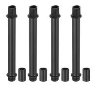 PATIKIL Kit Asta Lampada a Tubo Dritto, 4 Set M10 Acciaio al Carbonio 100mm Lunghezza Asta Filettata a Doppia Estremità con Dado Accoppiamento Manicotto Connettore per Lampade Tavolo, Nero