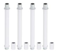 PATIKIL Kit Asta Lampada a Tubo Dritto 4 Set M10 Acciaio al Carbonio 120mm Lunghezza Asta Filettata a Doppia Estremità con Dado Accoppiamento Manicotto Connettore per Lampade Tavolo Bianco