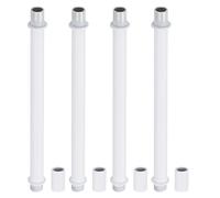 PATIKIL Kit Asta Lampada a Tubo Dritto 4 Set M10 Acciaio al Carbonio 150mm Lunghezza Asta Filettata a Doppia Estremità con Dado Accoppiamento Manicotto Connettore per Lampade Tavolo Bianco