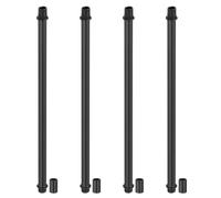 PATIKIL Kit Asta Lampada a Tubo Dritto, 4 Set M10 Acciaio al Carbonio 250mm Lunghezza Asta Filettata a Doppia Estremità con Dado Accoppiamento Manicotto Connettore per Lampade Tavolo, Nero