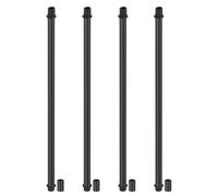PATIKIL Kit Asta Lampada a Tubo Dritto, 4 Set M10 Acciaio al Carbonio 300mm Lunghezza Asta Filettata a Doppia Estremità con Dado Accoppiamento Manicotto Connettore per Lampade Tavolo, Nero