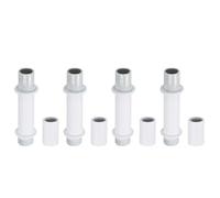 PATIKIL Kit Asta Lampada a Tubo Dritto 4 Set M10 Acciaio al Carbonio 40mm Lunghezza Asta Filettata a Doppia Estremità con Dado Accoppiamento Manicotto Connettore per Lampade Tavolo, Bianco