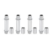PATIKIL Kit Asta Lampada a Tubo Dritto 4 Set M10 Acciaio al Carbonio 50mm Lunghezza Asta Filettata a Doppia Estremità con Dado Accoppiamento Manicotto Connettore per Lampade Tavolo Argento