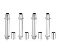 PATIKIL Kit Asta Lampada a Tubo Dritto 4 Set M10 Acciaio al Carbonio 60mm Lunghezza Asta Filettata a Doppia Estremità con Dado Accoppiamento Manicotto Connettore per Lampade Tavolo Argento