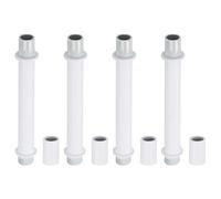 PATIKIL Kit Asta Lampada a Tubo Dritto 4 Set M10 Acciaio al Carbonio 80mm Lunghezza Asta Filettata a Doppia Estremità con Dado Accoppiamento Manicotto Connettore per Lampade Tavolo, Bianco