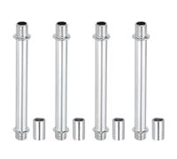 PATIKIL Kit Asta Lampada a Tubo Dritto 4Set M10 Acciaio al Carbonio 100mm Lunghezza Asta Filettata a Doppia Estremità con Dado Accoppiamento Manicotto Connettore per Lampade Tavolo Argento