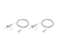 PATIKIL Kit Cavi Sospensione a Soffitto, 2m/6.6ft 2 Set Kit Cavi Sospensione Luce Regolabile Pannello Cavo Sospensione Morsetto Ovale Chiodo per Lampada a Sospensione, Stile 1