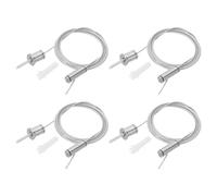 PATIKIL Kit Cavi Sospensione Soffitto, 2m/6.6ft 4 Set Kit Cavi Sospensione Luce Regolabile Pannello Cavo Sospensione Morsetto Corda Forata Chiodo Rotondo per Lampada Sospensione, Stile 2