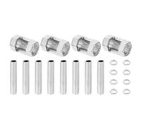 PATIKIL Kit Parti Riparazione Tubi Lampada Filettatura Fine M10 4pz M10×25 Dado Accoppiamento Esagonale Metallo Tubo Filettato e Dado Esagonale per Asta Prolunga Illuminazione