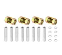 PATIKIL Kit Parti Riparazione Tubi Lampada Filettatura Fine M10, 4pz M10×25 Dado Accoppiamento Esagonale Metallo Tubo Filettato e Dado Esagonale per Asta Prolunga per Illuminazione