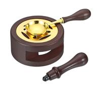 PATIKIL Kit per Sigillo di Cera, 1 Set Scaldacera Cucchiaio per Fusione Sigillo di Cera Timbro Maniglia Strumento Fornace Stufa a Fusione per Sciogliere Perle Sigillanti Ceralacca, Marrone