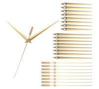 PATIKIL Kit Ricambio Lancette Dell'Orologio, 8 Set Lancette Ricambio Meccanismo Dell'Orologio in Alluminio, Parti Ricambio Orologio da Parete, Oro, A02