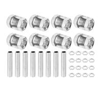 PATIKIL Kit Riparazione Tubi per Lampade Filettatura Fine M10 8 Pezzi M10×20 Dado Accoppiamento Esagonale Metallo Tubo Filettato e Dado Esagonale per Asta Prolunga per Illuminazione