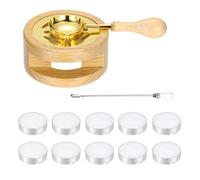 PATIKIL Kit Sigillo Di Cera, Kit Sigillo In Cera Include Scaldasigilli, Cucchiaio Per Sciogliere, Candele, Bastoncino, Stufa Retro Per Sciogliere Strumento Per Bricolage Busta Colore Legno