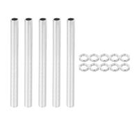 PATIKIL Kit Tubo Lampada M12 Filettatura 160mm/6.3" con Dadi Bloccaggio, 5 Set Barre Filettate, Elementi Fissaggio per Lampadari, Plafoniere, Zincato