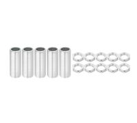 PATIKIL Kit Tubo Lampada M12 Filettatura 30mm/1.2" con Dadi Bloccaggio, 5 Set Barre Filettate, Elementi Fissaggio per Lampadari, Plafoniere, Zincato