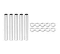 PATIKIL Kit Tubo Lampada M12 Filettatura 80mm/3.1" con Dadi Bloccaggio, 5 Set Barre Filettate, Elementi Fissaggio per Lampadari, Plafoniere, Zincato
