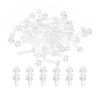 PATIKIL Kit Viti Acrilico Trasparente M3x15mm e Dadi Esagonali, 30 Set Viti a Testa Rotonda Phillips Plastica Pc per Accessori Macchine, Trasparenti