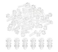 PATIKIL Kit Viti Acrilico Trasparente M5x15mm e Dadi Esagonali, 50 Set Viti a Testa Rotonda Phillips Plastica Pc per Accessori Macchine, Trasparenti