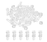 PATIKIL Kit Viti Acrilico Trasparente M6x25mm e Dadi Esagonali, 50 Set Viti a Testa Rotonda Phillips Plastica Pc per Accessori Macchine, Trasparenti