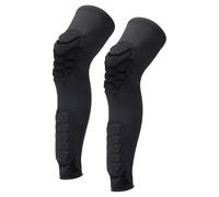 PATIKIL L Ginocchiere Polpacci, 2 Confezioni Paracolpi Ginocchia Compressione Manicotto Gamba Protettivo Paracolpi Polpaccio per Giovani Adulti Calcio Pallacanestro Baseball, Nero