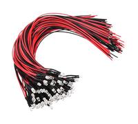 PATIKIL LED Diodo Da 3mm, 100 Pz LED Mini Pre Cablati 3-6V DC Lampadine A Emissione Luminosa Per Illuminazione Indicatore RC Fai Da Te, Luce Gialla