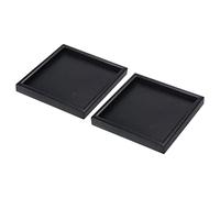PATIKIL Legno Vassoio Vassoio 7", 2pz Quadrato Decorativo Piatto per Casa Arredamento Cucina Tavolo Candele Portacandele, Nero