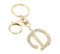 PATIKIL Letter Keychain, Portachiavi Lettera Iniziale, Portachiavi Lettera D con Diamanti Cristallo, Pendenti con Alfabeto Decorativo Carino Creativo per Borsa, Zaino, Tonalità Oro