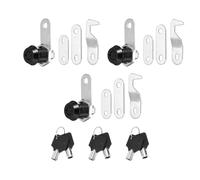 PATIKIL Lucchetti per Armadi Neri da 5/8 Pollici con Chiavi Nere, Set di 3 Serrature a Cilindro in Lega di Zinco per Armadi RV con Chiave Uguale per Armadi RV Cassetti