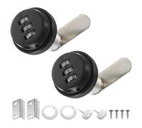 PATIKIL Lucchetto a Combinazione 1-1/8", 2Pz Serrature Armadietti Combinazione a Password con Serrature a Cilindro Cromate per Cassetti Legno Spessore 0.6-1", Cassettiere per Posta Nero