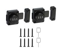 PATIKIL Lucchetto Combinazione per Armadietto, 2 Pezzi Chiavistello Serrature per Cassetti Senza Chiave Lega Zinco 3 Cifre Serratura a Camma per Armadio Ante Singola, Nero