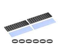 PATIKIL M.2 2280 Nvme SSD Dissipatore 70x22x3mm, 2 Set Radiatore Raffreddatore in Alluminio con Piastra Termica/Nastro/Anello di Gomma per Laptop Elettronica CPU LED, Nero