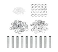 PATIKIL M10 Filettatura 50mm (1,97") Lampada Tubo Kit con Blocco Dadi Rondelle, Fissaggi Assortimento Ferramenta per Lampadario Soffitto Luce Fai Da Te, Zinco Placcatura