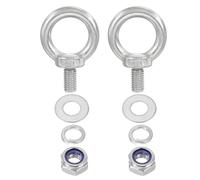PATIKIL M10 x 18mm Occhiello con Dado, 2 Pezzi 304 Acciaio Inossidabile Occhiello di Sollevamento Vite Filettata per Sospensione, Argento