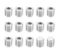 PATIKIL M10x10mm Nylon Punta Vite Grugno, 15pz Metrico Esagonale Testa Presa Tazza Punta Anti Slittamento Set Viti Interno Esagonale Guida Hardware, 304 Acciaio Inossidabile