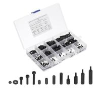 PATIKIL M2 Kit Distanziatore Esagonale in Nylon Maschio/Femmina, 320pz Kit Assortimento di Distanziali per Schede Madri, Distanziatori Prese Elettriche Viti Dadi per Schede Madri PCB, Nero