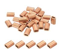 PATIKIL M3.0(1/8") Manicotto a Compressione in Rame, Confezione da 25 Manicotti a Compressione per Cavo per Ferrule, Corda in Acciaio e Estremità del Cavo