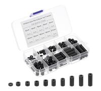 PATIKIL M3 Distanziatore in Nylon, 100pz Separatore Rotondo Standoff Non Filettato Assortimento Spaziatori Prese Elettriche per Schede PCB, Scheda Circuito Interruttore e Presa, Nero