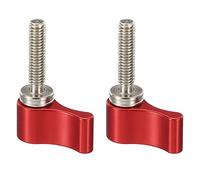 PATIKIL M4 17mm Maschio Filettatura Rotante Pomello, 2pz Alluminio Lega Regolabile Pollice Leva Vite con Singola Ala per Fotocamera Attrezzatura, Rosso