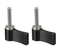 PATIKIL M4 20mm Maschio Filettatura Rotante Pomello, 2pz Alluminio Lega Regolabile Pollice Leva Vite con Singola Ala per Fotocamera Attrezzatura, Nero